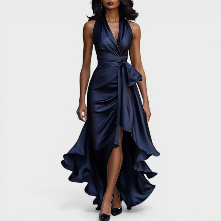Mira | Elegant Satin Halter Dress