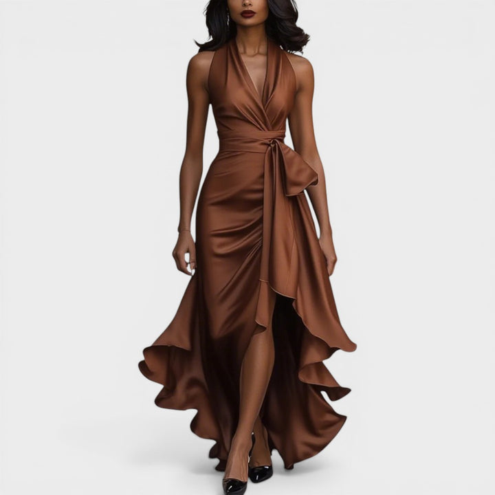 Mira | Elegant Satin Halter Dress