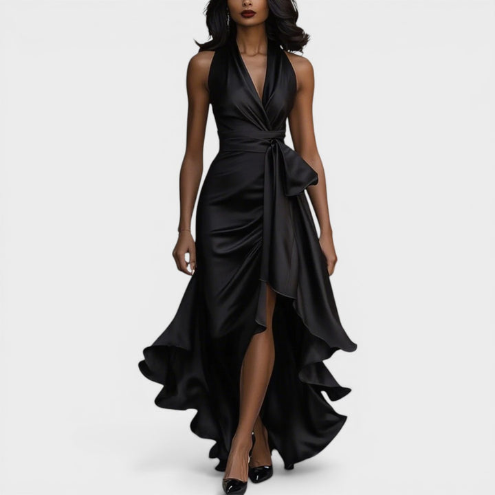 Mira | Elegant Satin Halter Dress