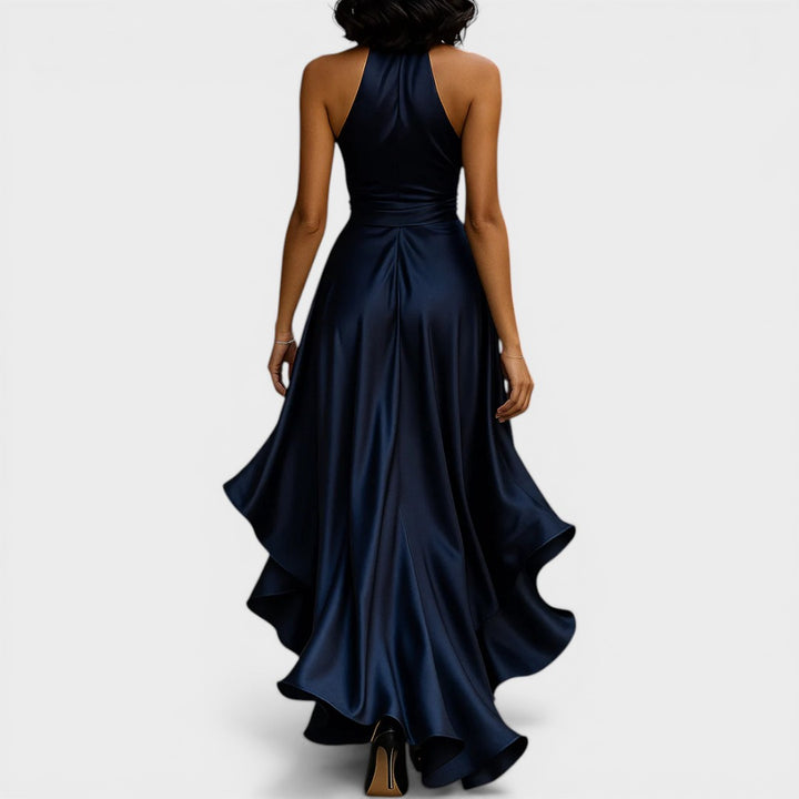 Mira | Elegant Satin Halter Dress