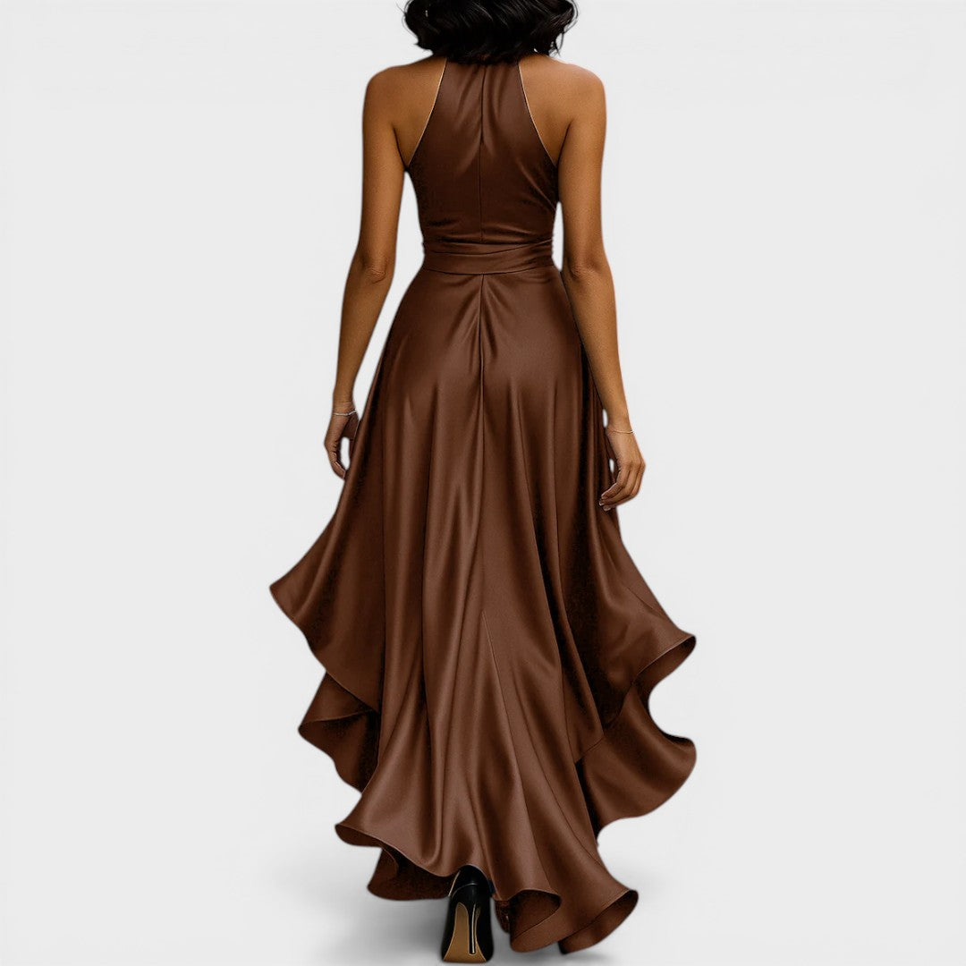 Mira | Elegant Satin Halter Dress