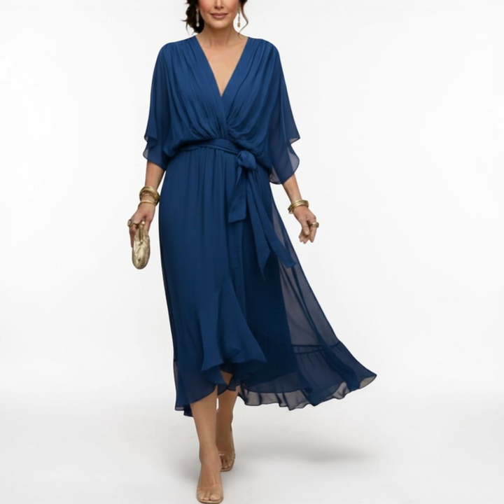 Monica | Chiffon dress with V-neckline