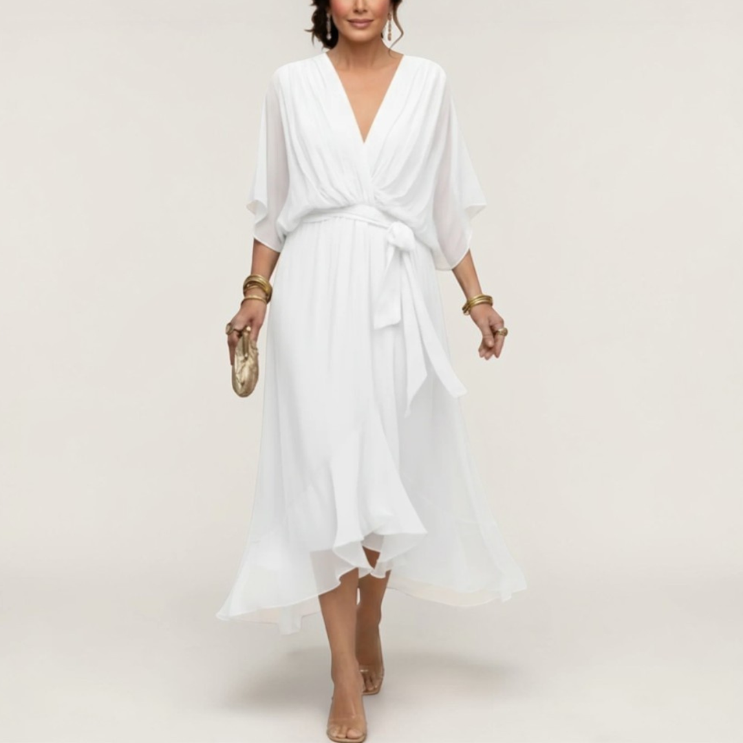 Monica | Chiffon dress with V-neckline