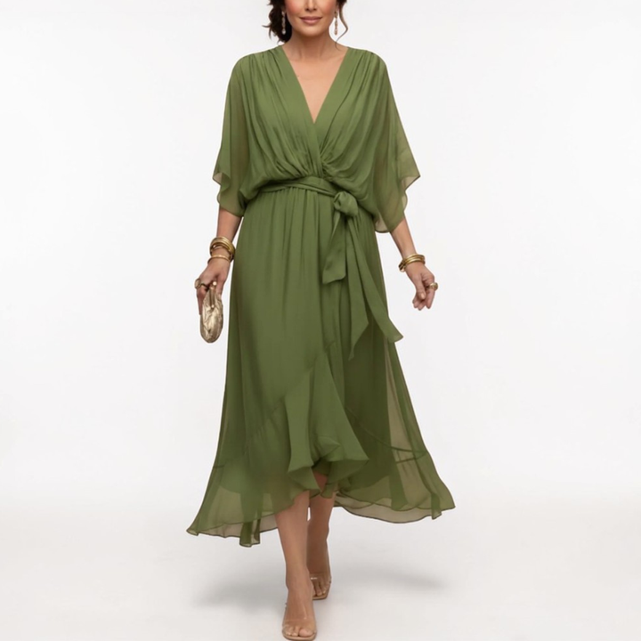 Monica | Chiffon dress with V-neckline
