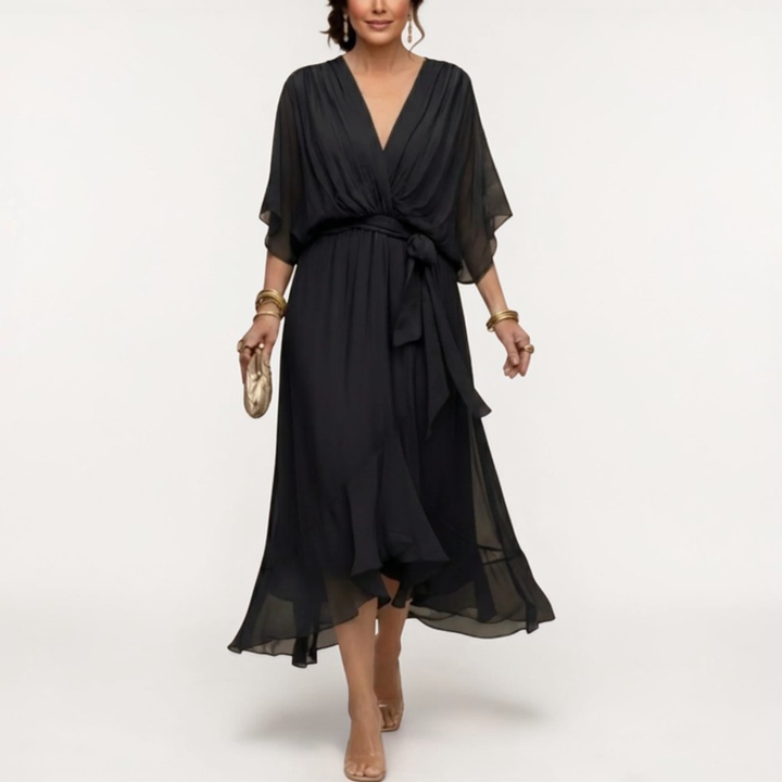 Monica | Chiffon dress with V-neckline