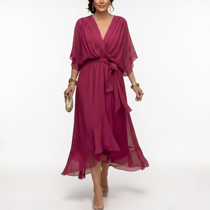 Monica | Chiffon dress with V-neckline