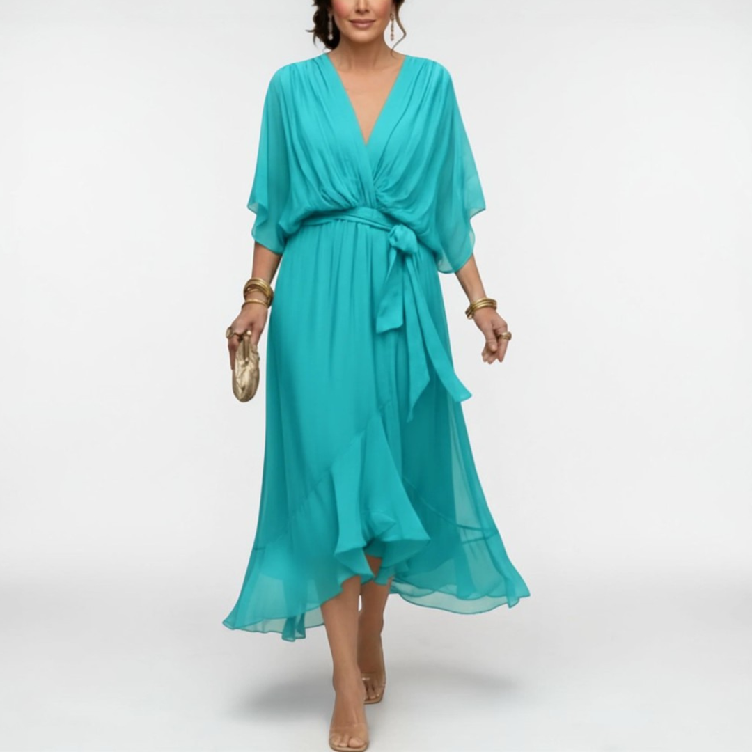 Monica | Chiffon dress with V-neckline