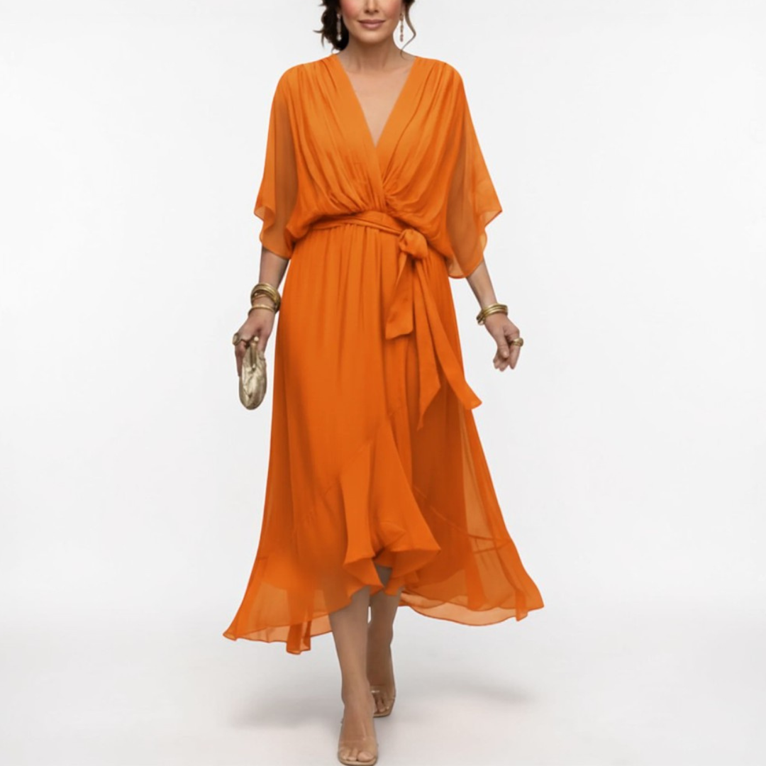 Monica | Chiffon dress with V-neckline