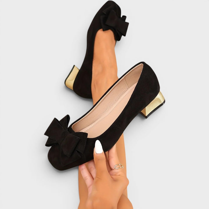 Nancy | Bow Block Heel Pumps