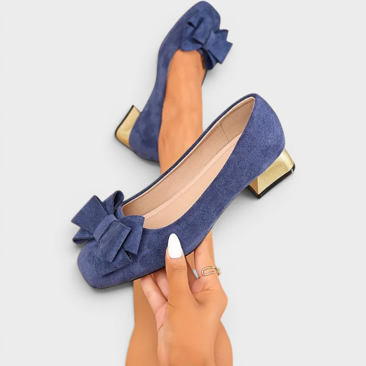 Nancy | Bow Block Heel Pumps