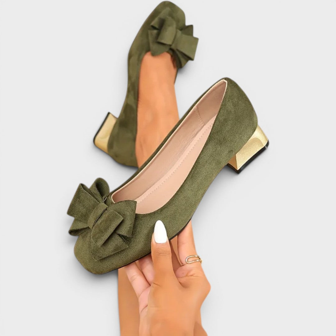 Nancy | Bow Block Heel Pumps