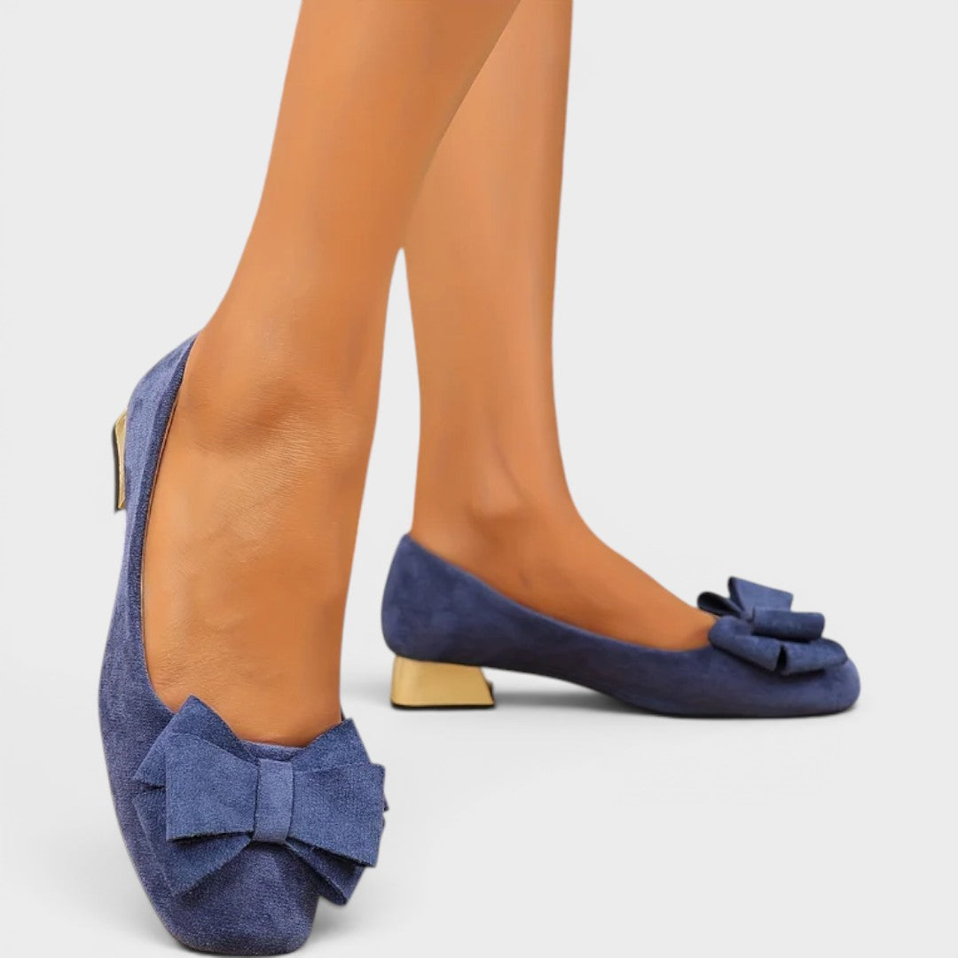 Nancy | Bow Block Heel Pumps