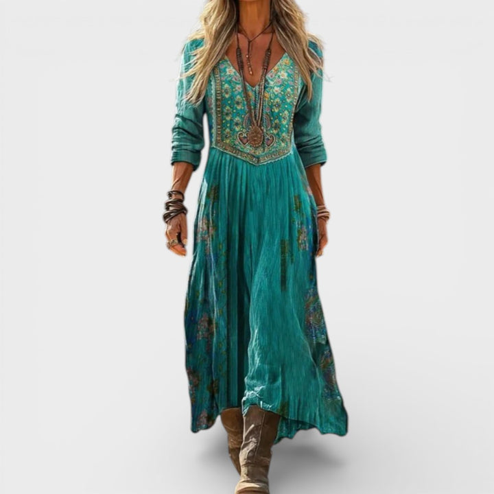 Piper | Boho Embroidered Maxi Dress