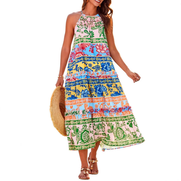 Felicity | Chic Boho Halter Tiered Maxi Dress