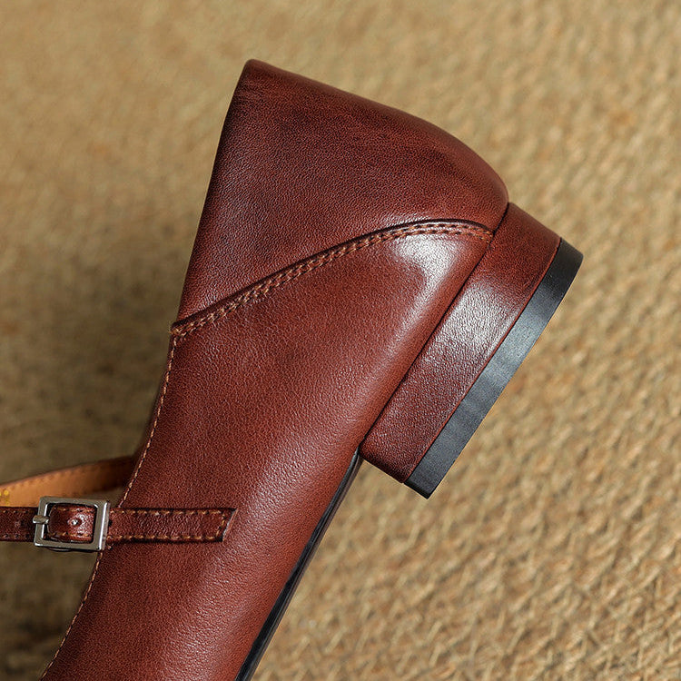 Miska Genuine Leather Flats