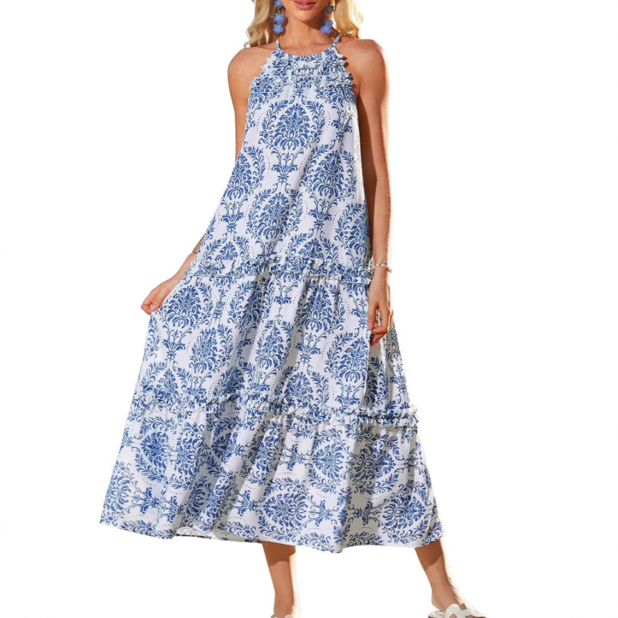Felicity | Chic Boho Halter Tiered Maxi Dress
