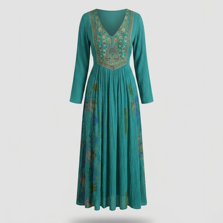 Piper | Boho Embroidered Maxi Dress