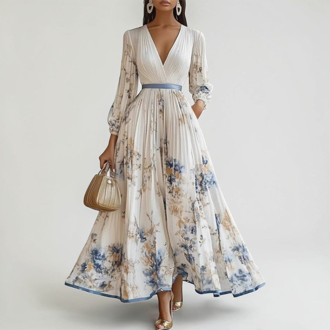 Pramudi | Elegant Long Sleeve Maxi Dress
