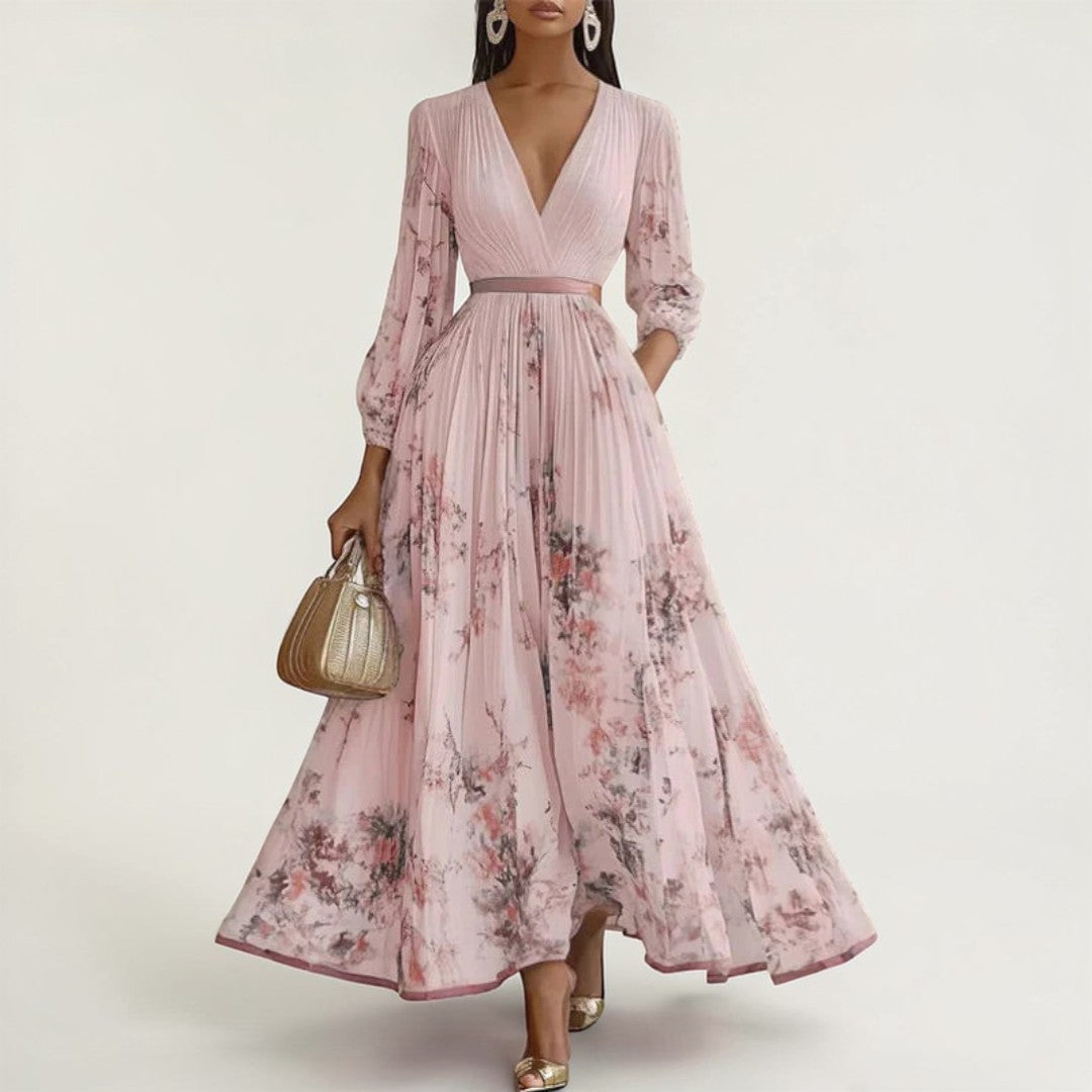 Pramudi | Elegant Long Sleeve Maxi Dress