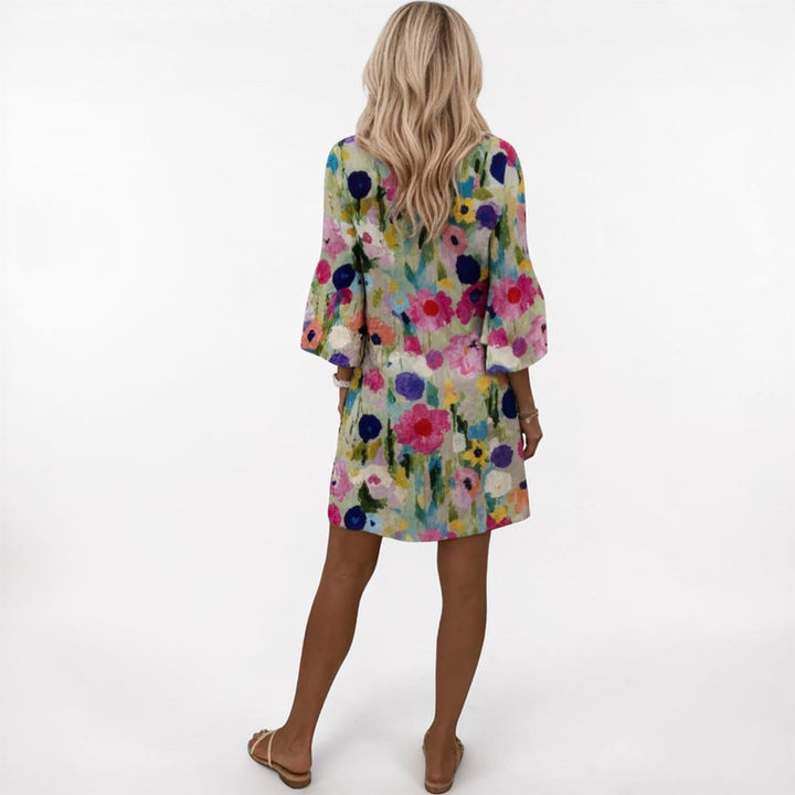 Romana | Floral Print V-Neck Mini Dress