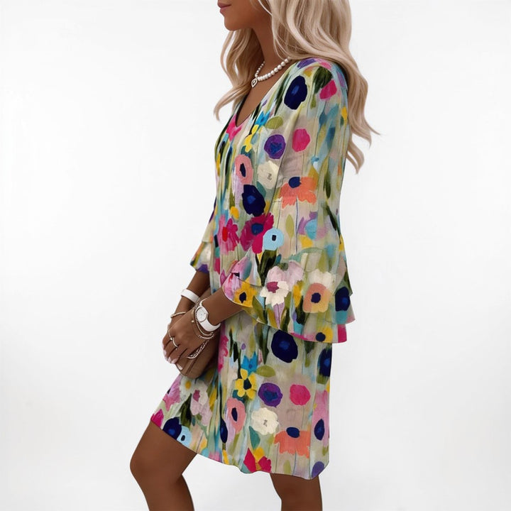 Romana | Floral Print V-Neck Mini Dress