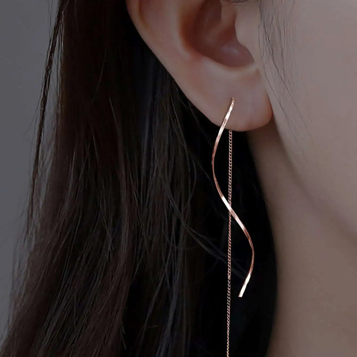 Aurora Earrings with Wavy Design