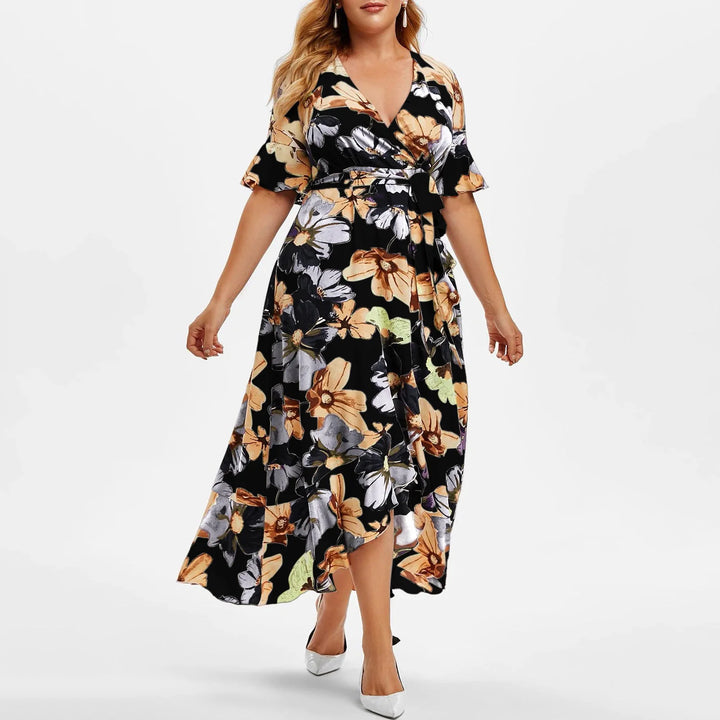 Roselyn | Timeless Floral Wrap Midi Dress