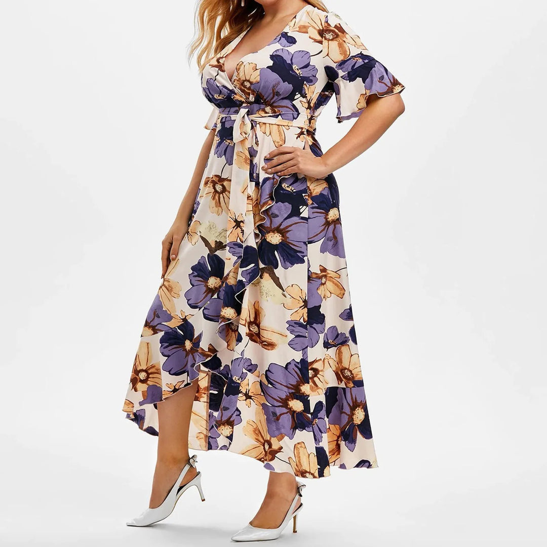 Roselyn | Timeless Floral Wrap Midi Dress