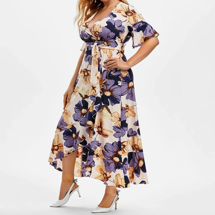 Roselyn | Timeless Floral Wrap Midi Dress