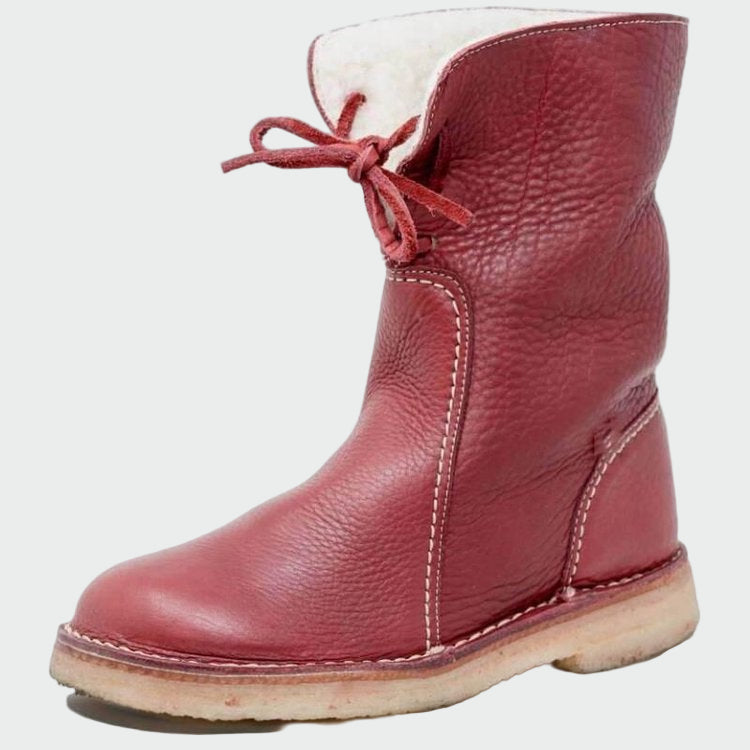 Waterproof Men's Leather Shoes with Wool Lining