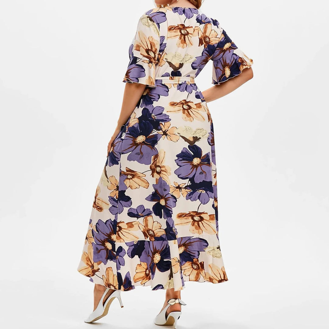Roselyn | Timeless Floral Wrap Midi Dress