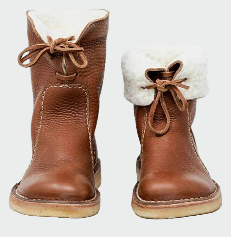 Waterproof Men's Leather Shoes with Wool Lining