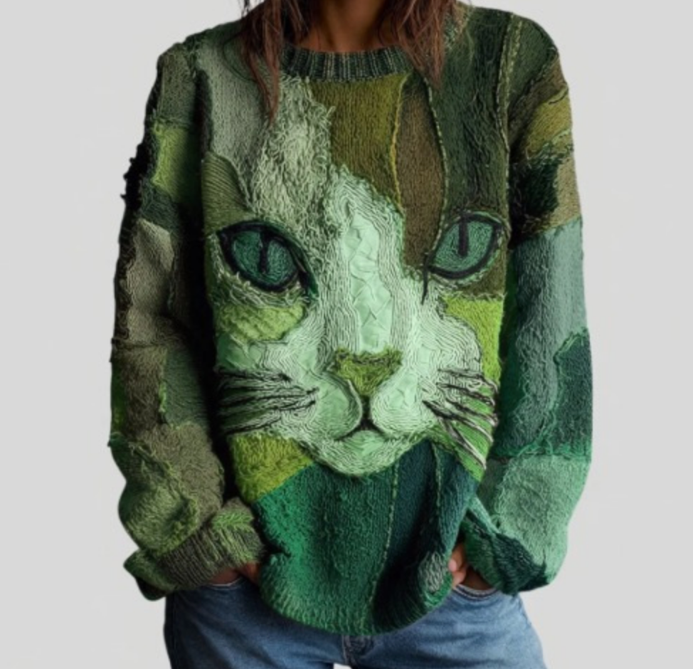 Deborah | Artistic Cat Print Top