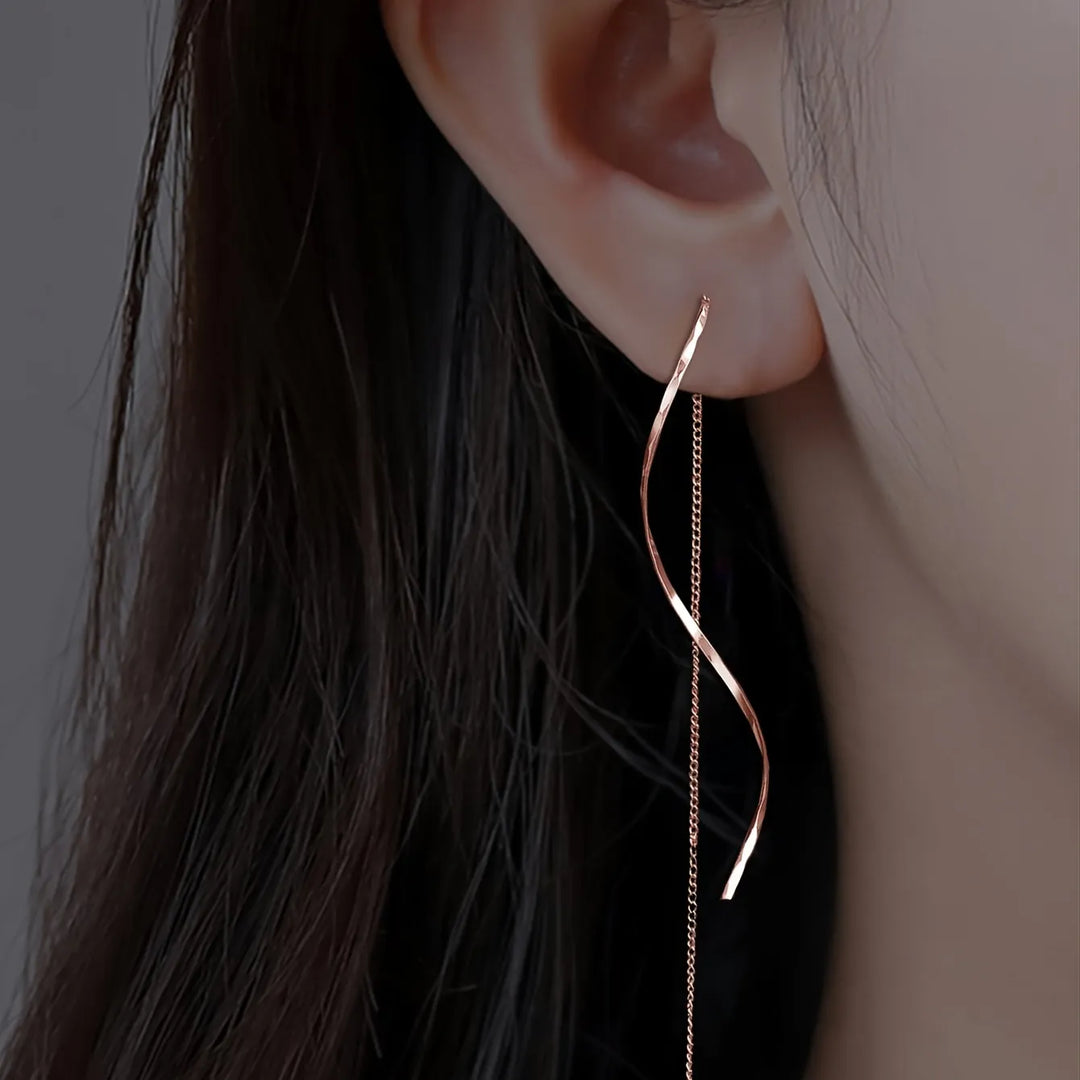 Aurora Earrings with Wavy Design