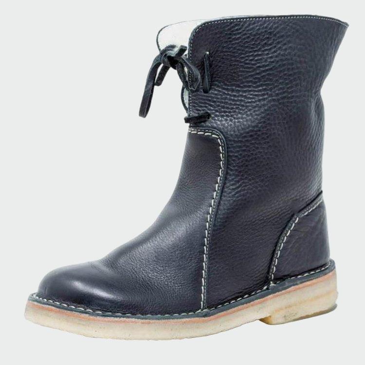 Waterproof Men's Leather Shoes with Wool Lining