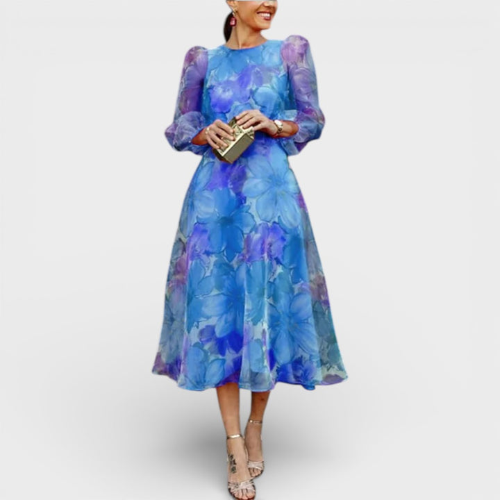 Aria | Elegant Floral Midi Dress