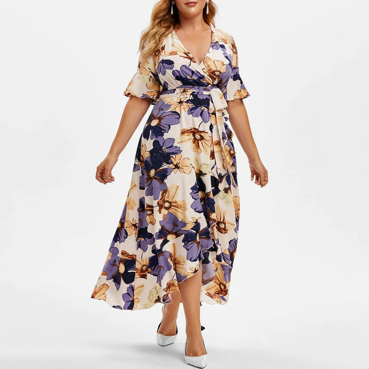 Roselyn | Timeless Floral Wrap Midi Dress