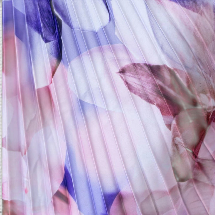 Amorette | One Shoulder Watercolor Pleated Maxi Dress