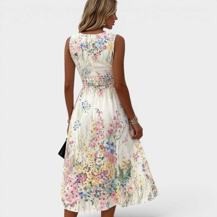 Tanya | Sleeveless Floral Midi Dress