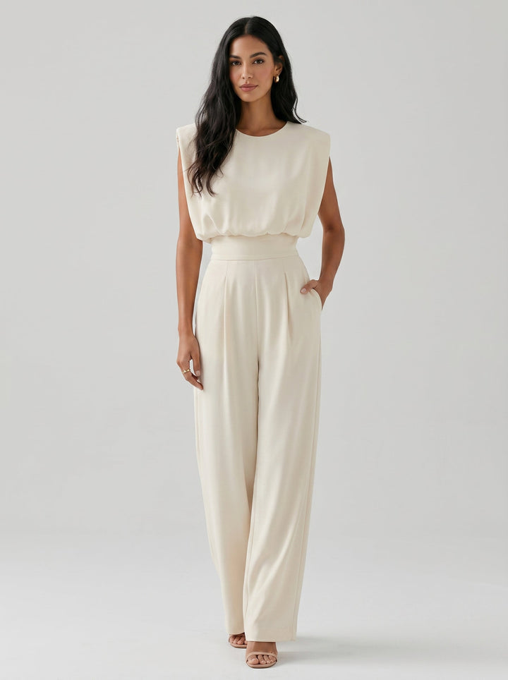 Aria | Elegant Sleeveless Wide Leg Jumpsuit