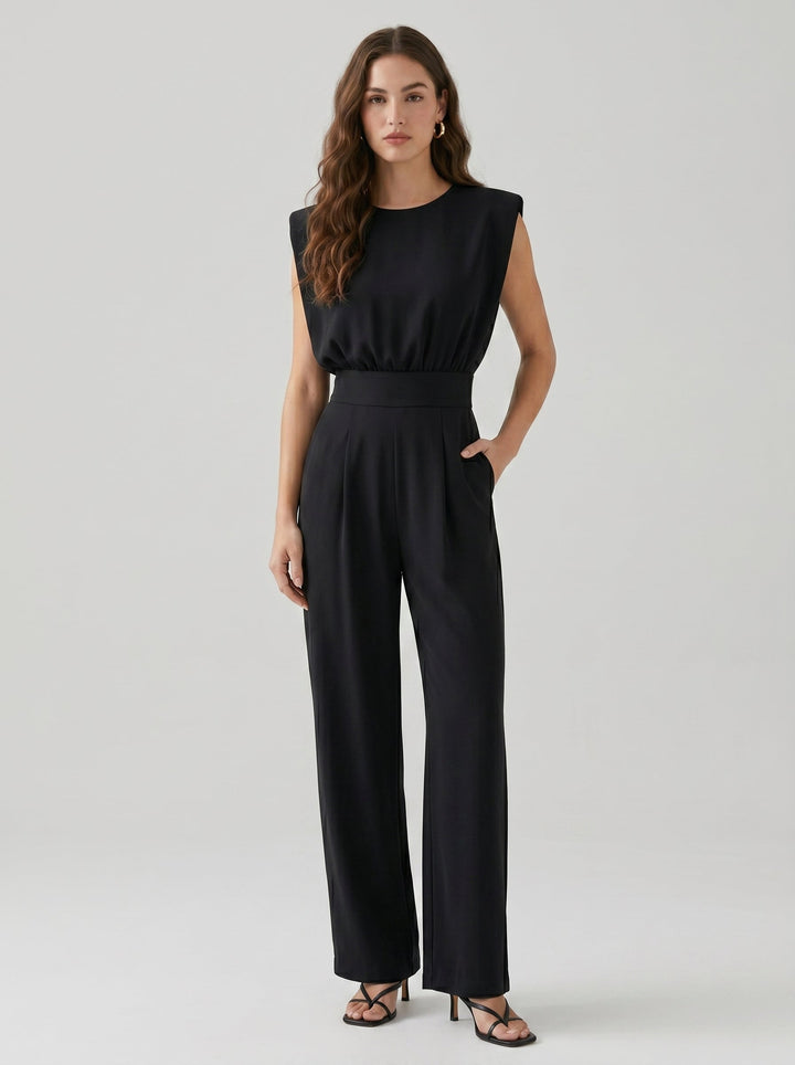 Aria | Elegant Sleeveless Wide Leg Jumpsuit