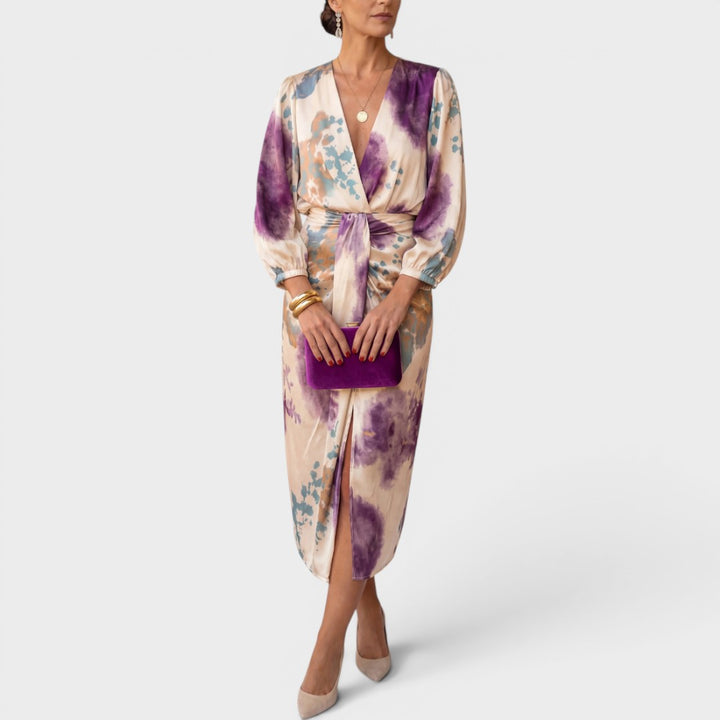 Valeria | Formal V-Neck Midi Dress