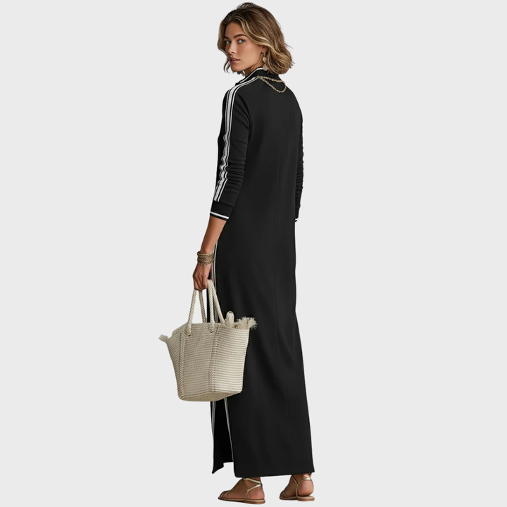 Willow | Button-down Collar Sweatshirt Maxi Dress