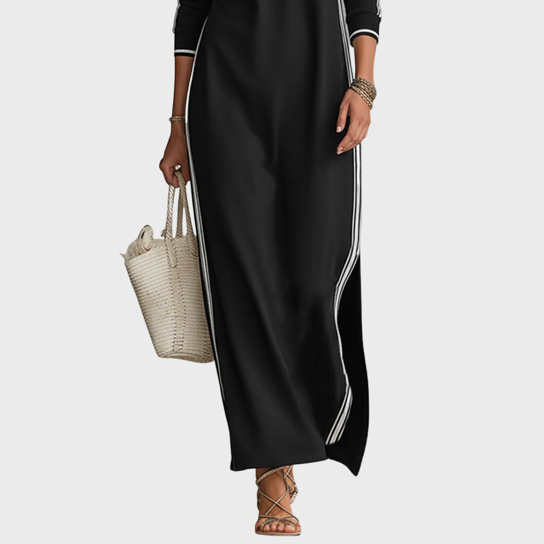 Willow | Button-down Collar Sweatshirt Maxi Dress