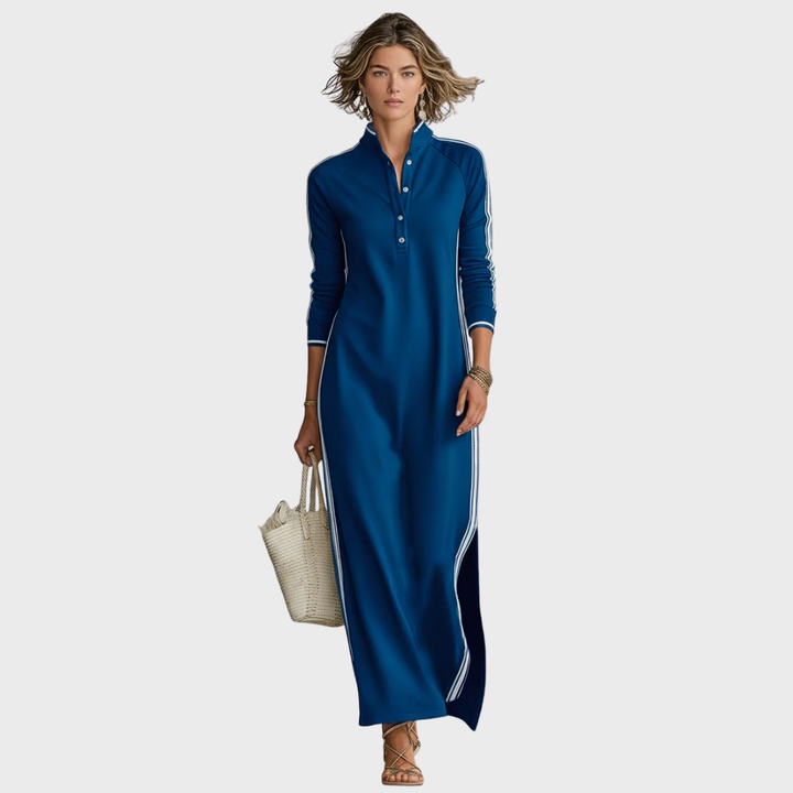 Willow | Button-down Collar Sweatshirt Maxi Dress