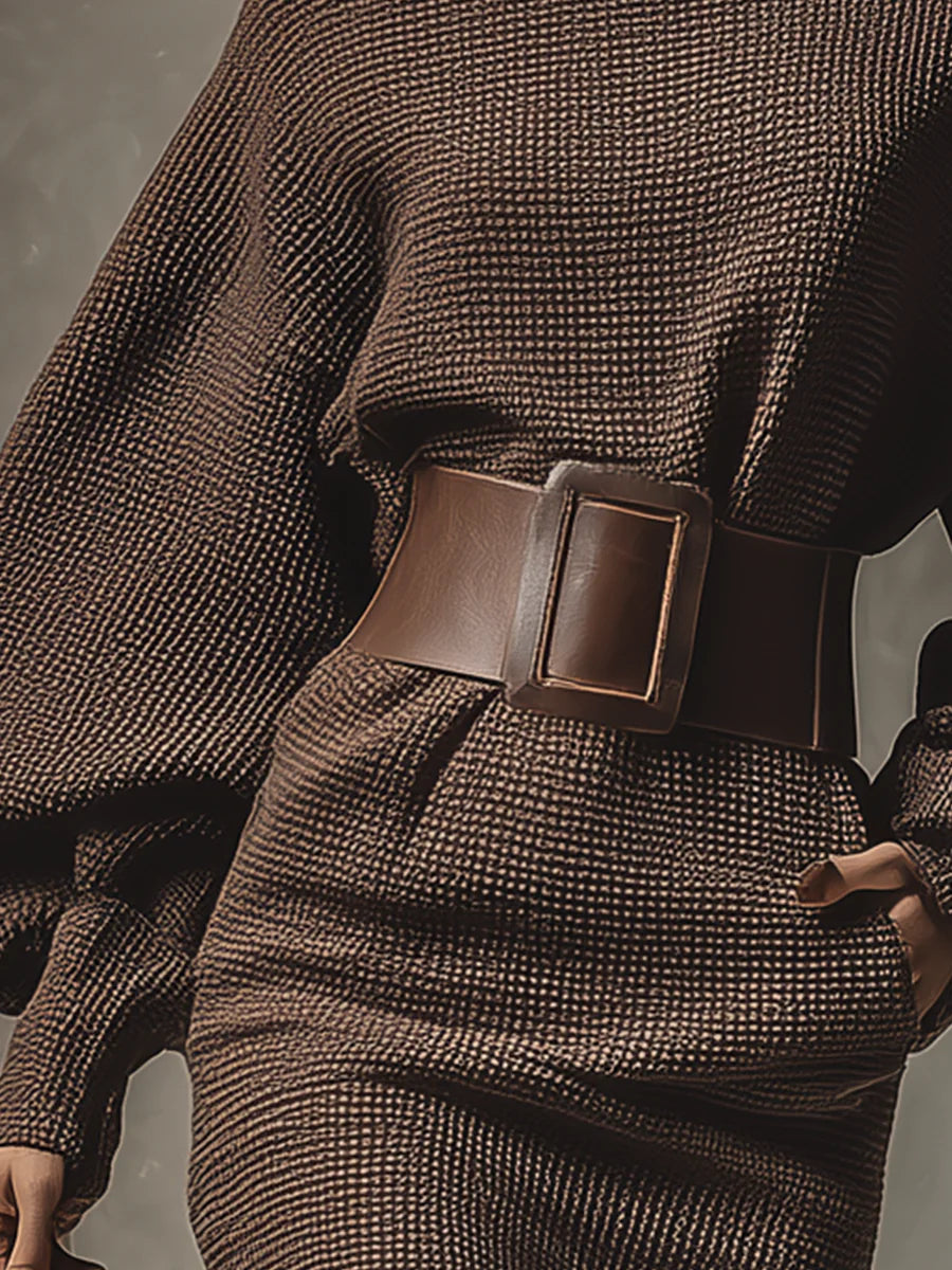 Adrienne | Structured Belted Short Knit Dress