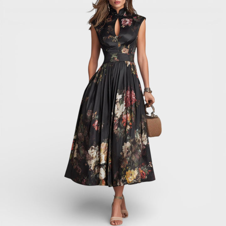 Bea | Floral Pleated Midi Dress
