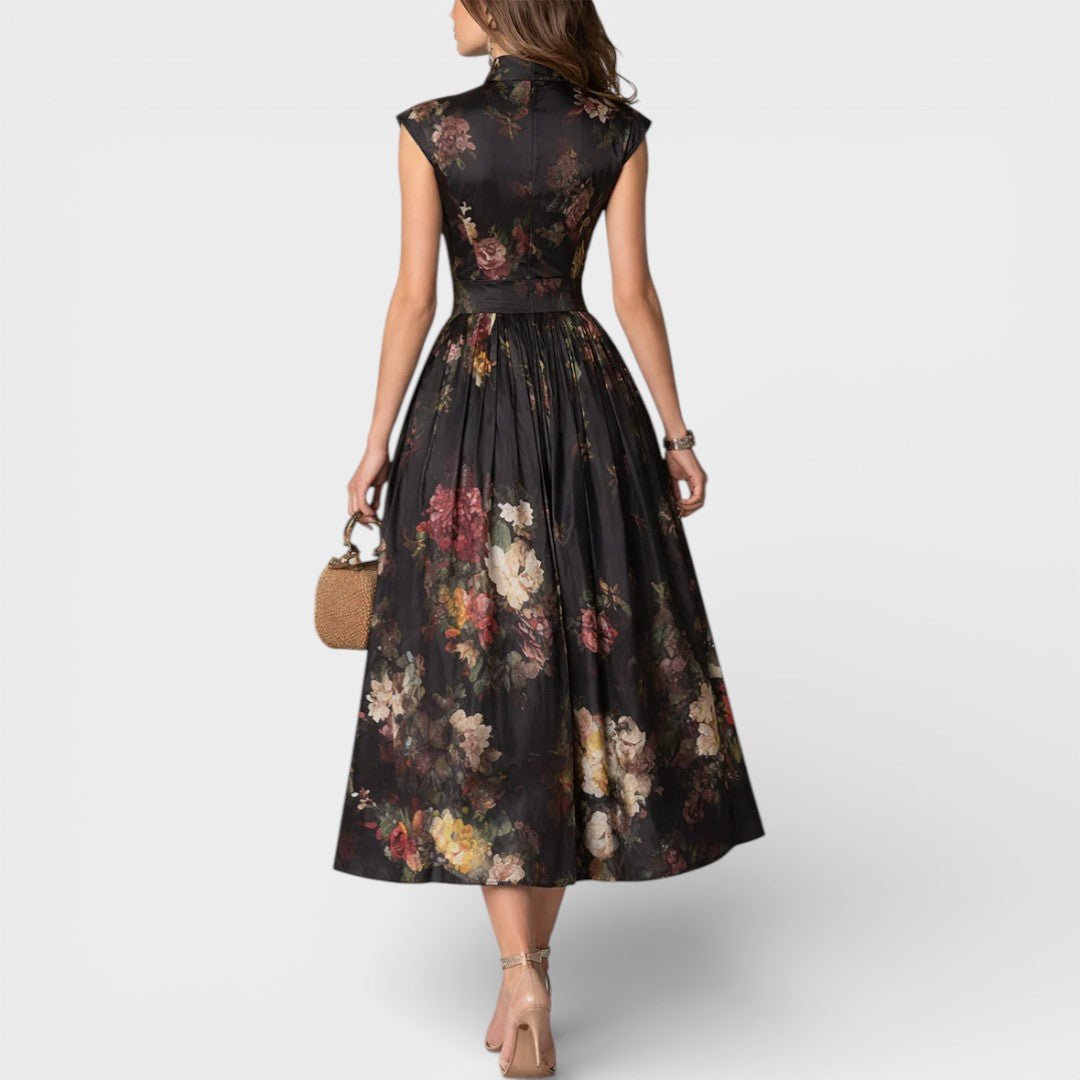 Bea | Floral Pleated Midi Dress