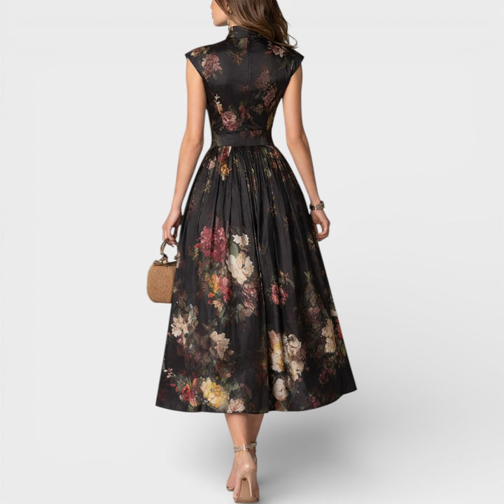 Bea | Floral Pleated Midi Dress