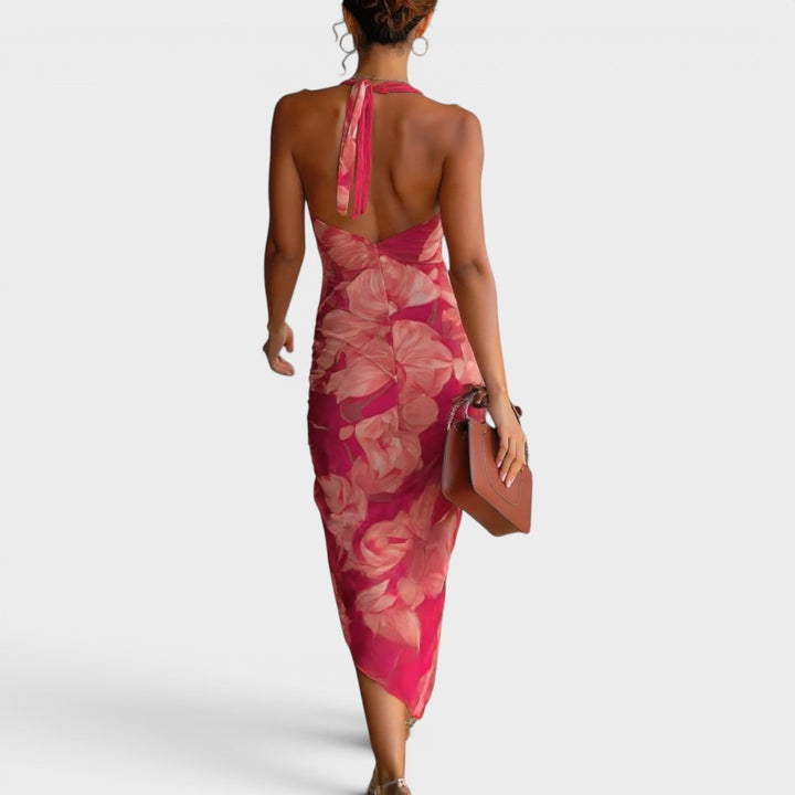 Valentina | Floral Ruched Midi Dress